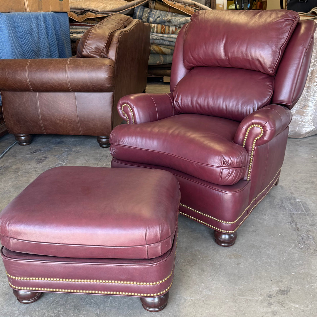 Hancock & Moore Austin Tilt Back Chair with Ottoman