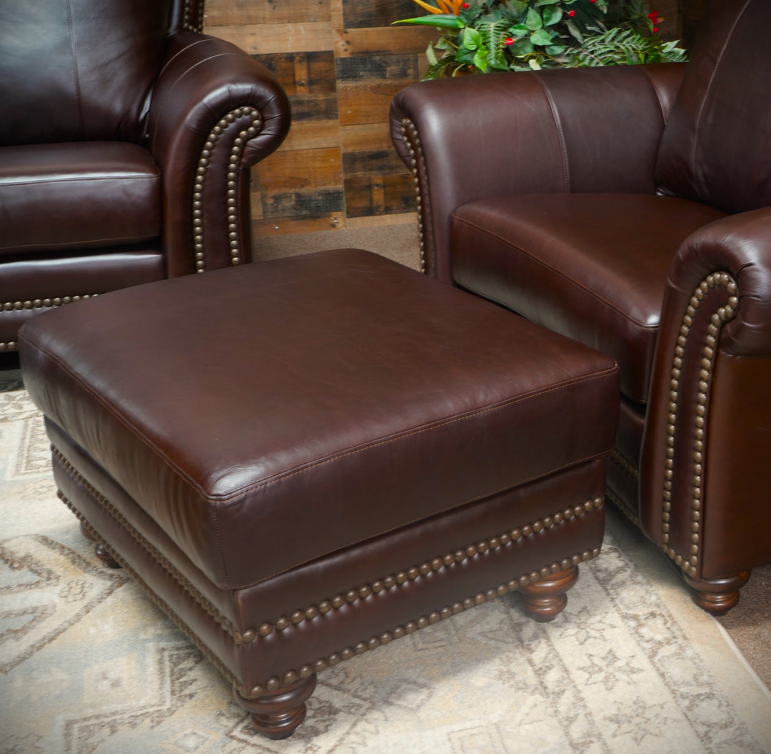 San Angelo Leather Over-Sized Chair & Ottoman