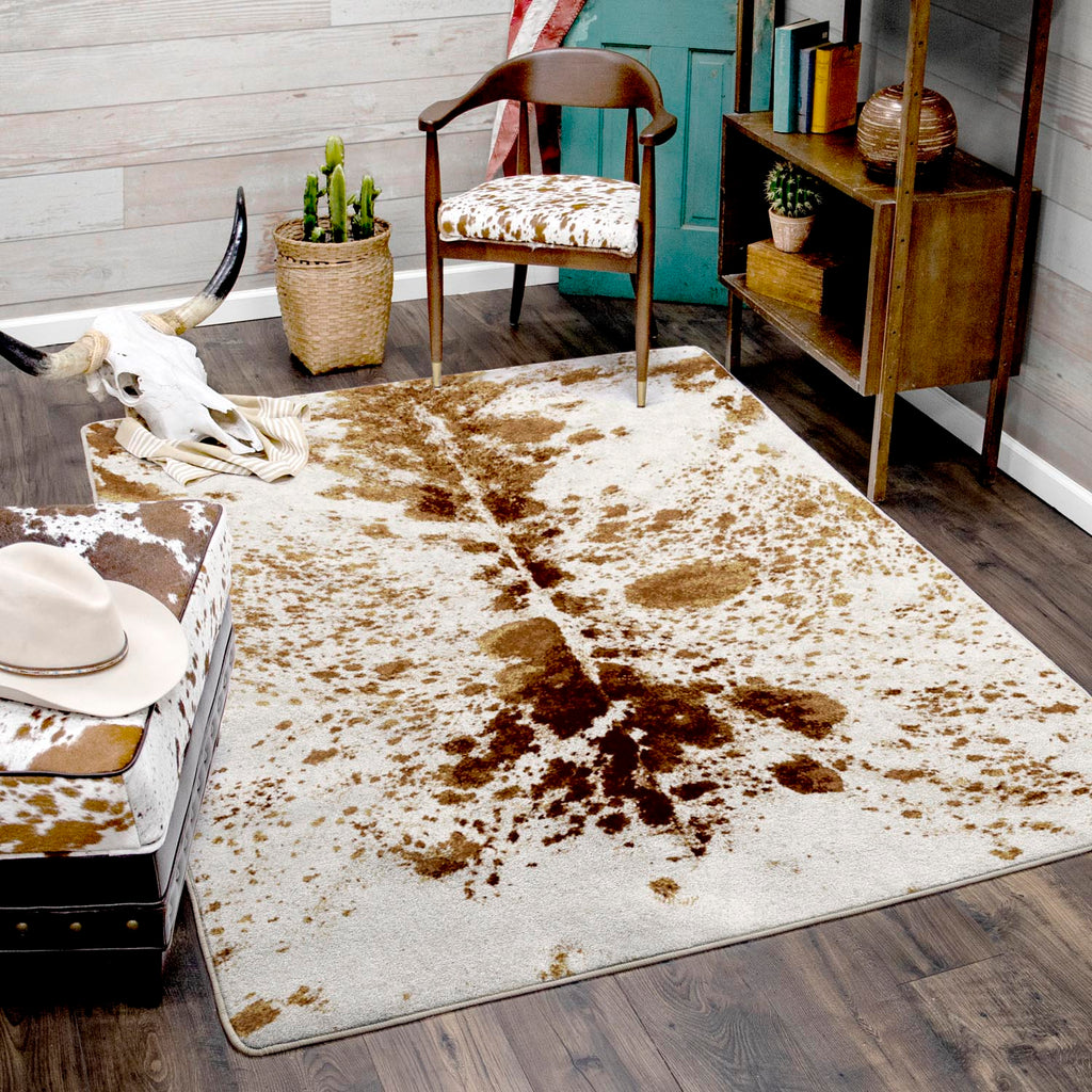 Pioneer Longhorn Rug Cowhide Print Area Rug Western Rug Hat Creek