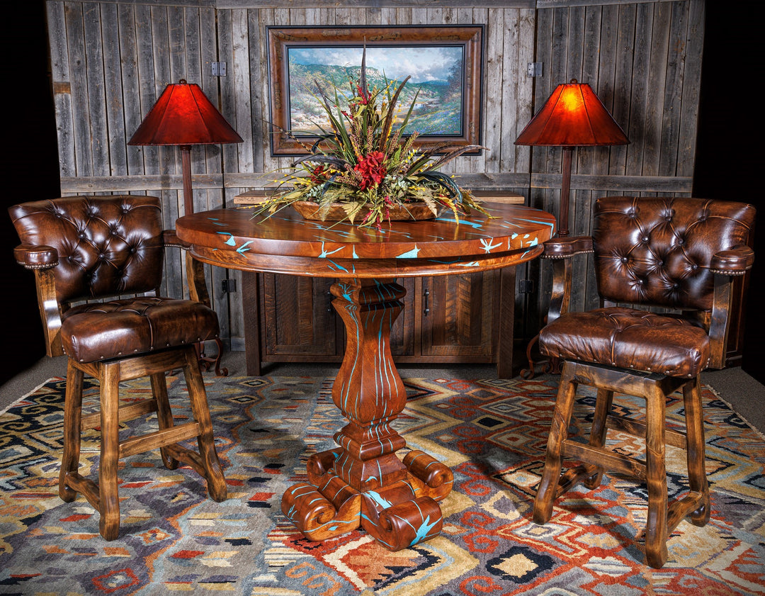 Pub Table Setup Western Rustic Bar & Pub Tables – Hat Creek Interiors