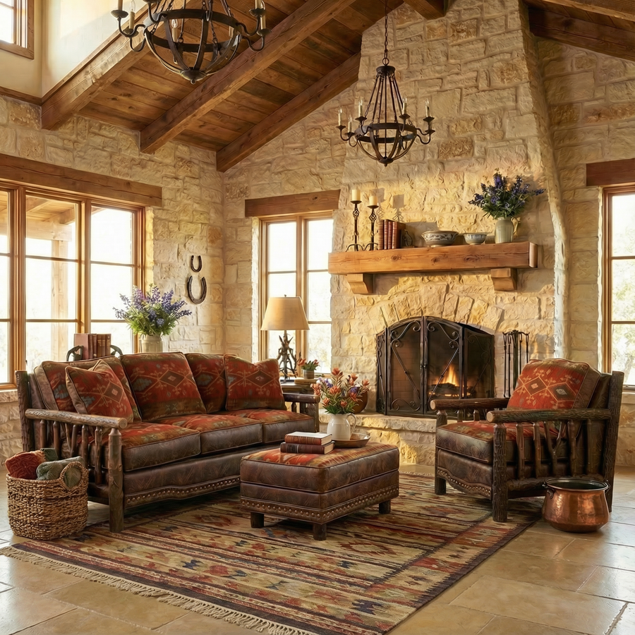 Western Style Loveseats | Rustic Living Room Furniture – Hat Creek ...