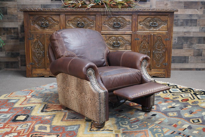 Ronello Leather Recliner with Hornback Gator