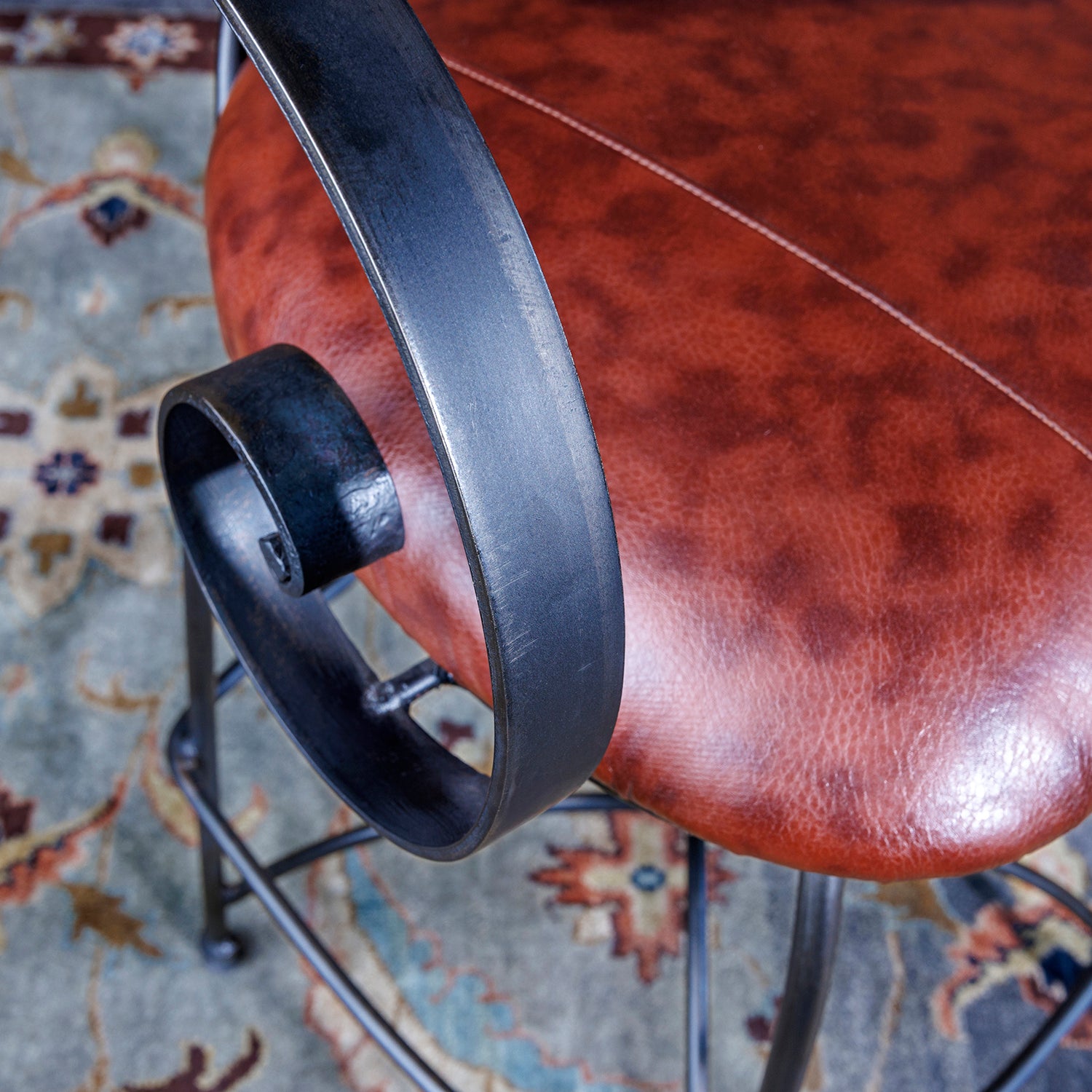 Sunset Chaps Iron Bar Stool | Rustic Bar Stools – Hat Creek Interiors
