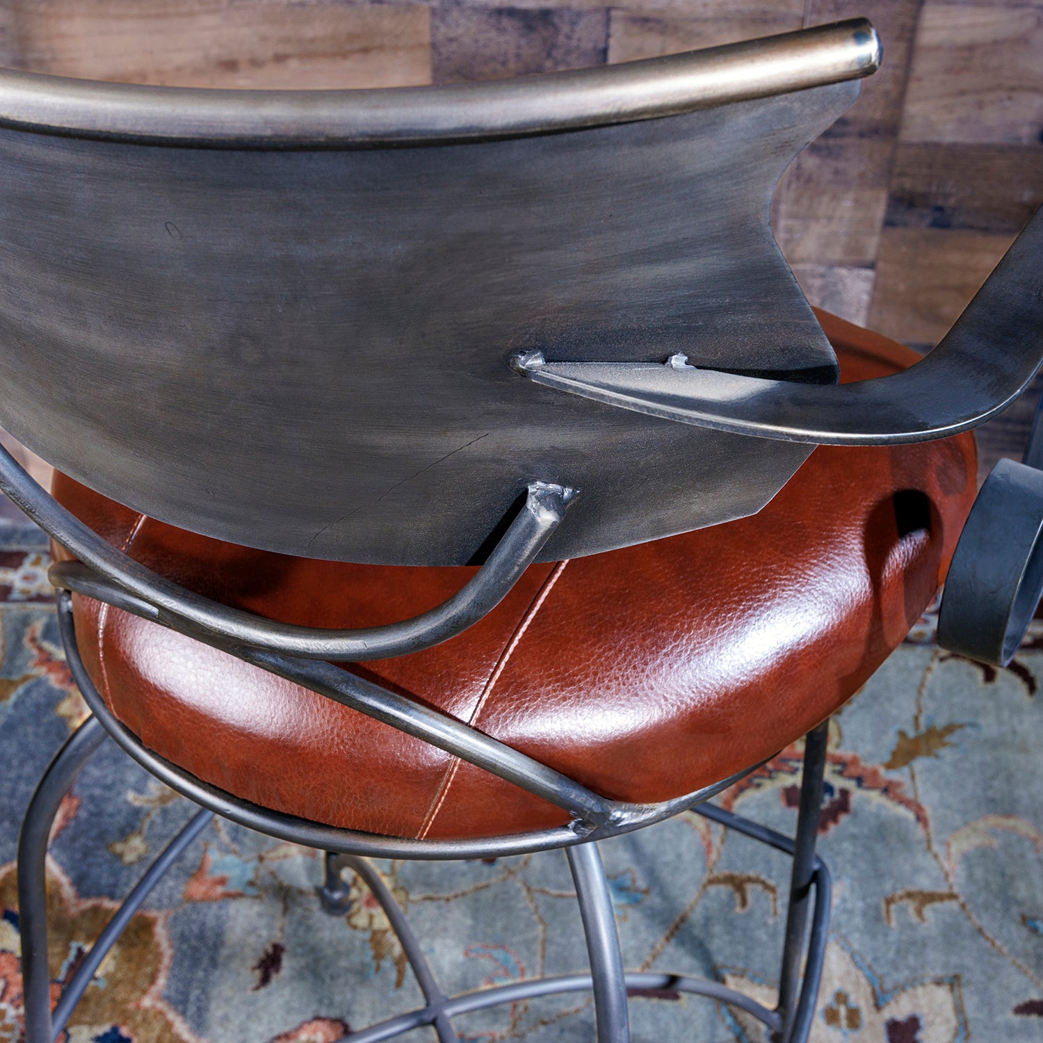 Sunset Chaps Iron Bar Stool | Rustic Bar Stools – Hat Creek Interiors