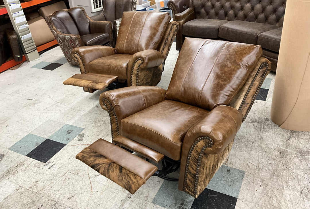 San Angelo Leather & Cowhide Recliner