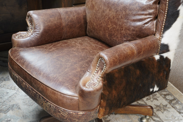 Santa Fe Office Chair with Cowhide