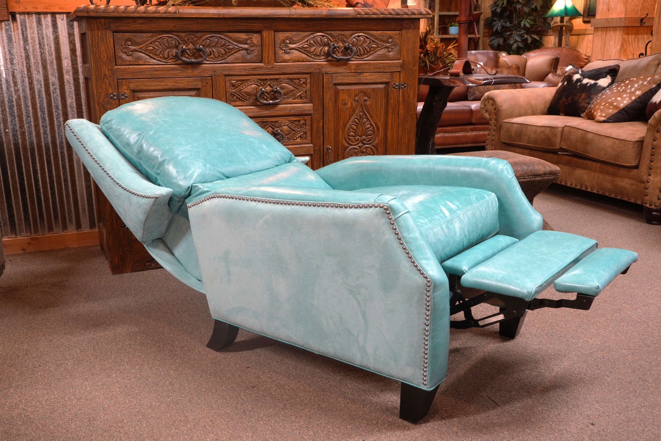 Cartier Caribbean Leather Recliner Hat Creek Interiors