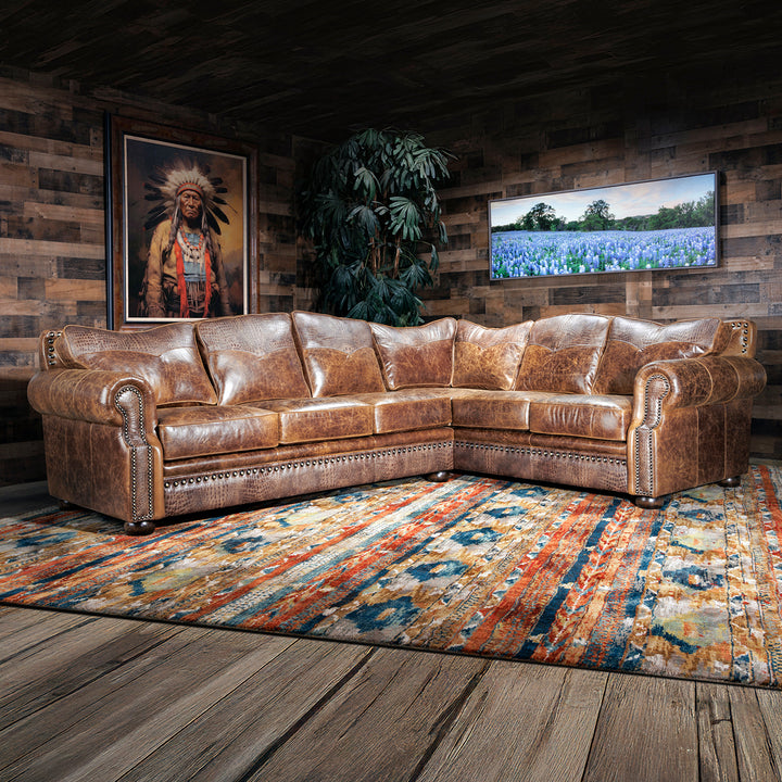 Smokey River Western Leather Sectional