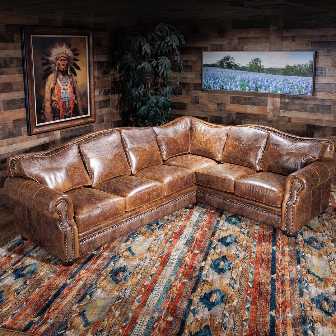 Smokey River Western Leather Sectional