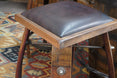 Stave Bar Stool With Leather Seat