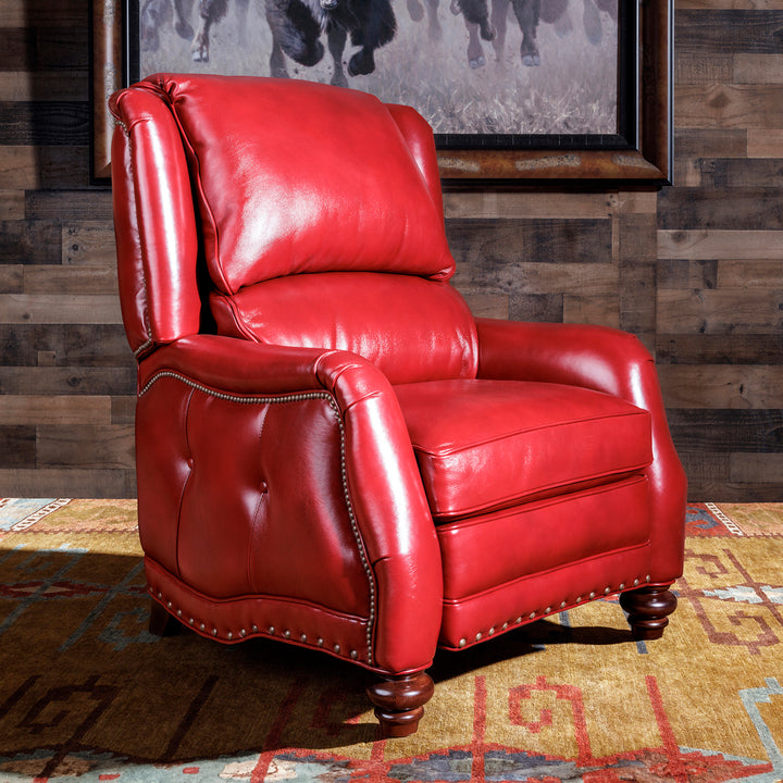 red leather western recliner