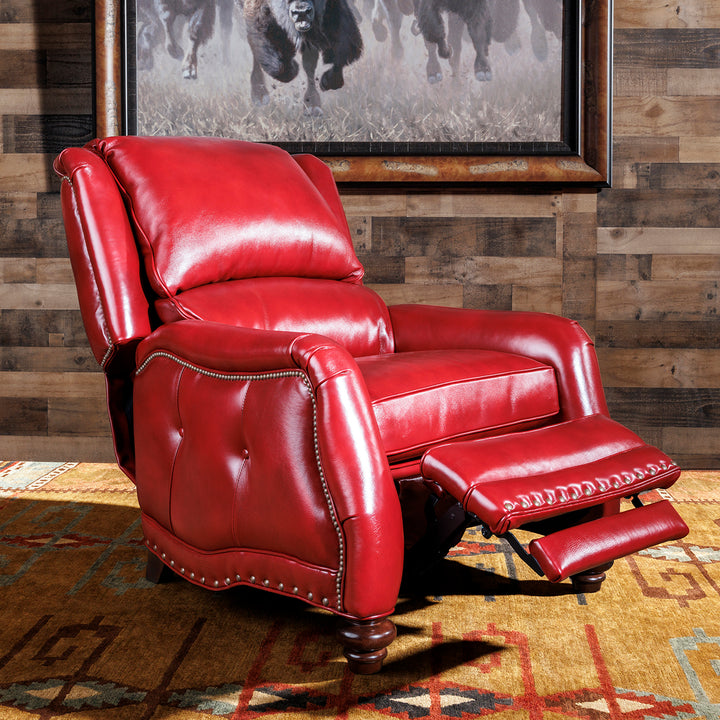 red leather western recliner