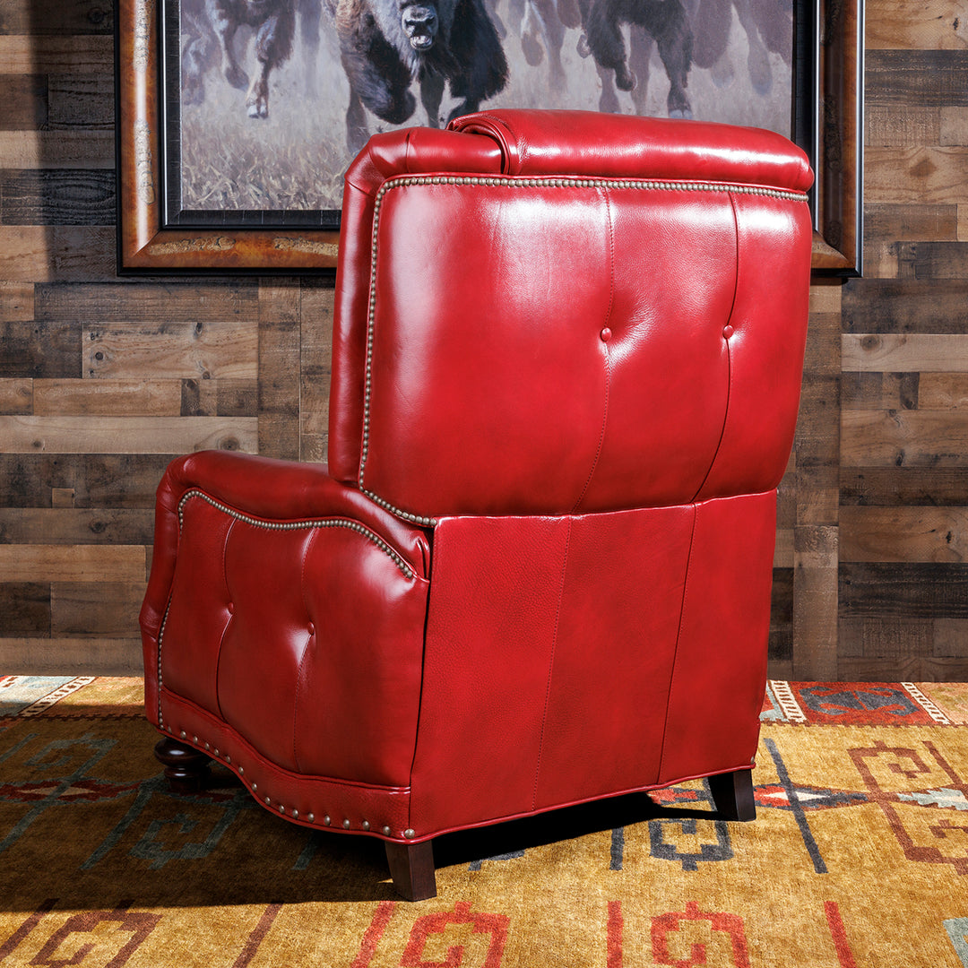 red leather western recliner