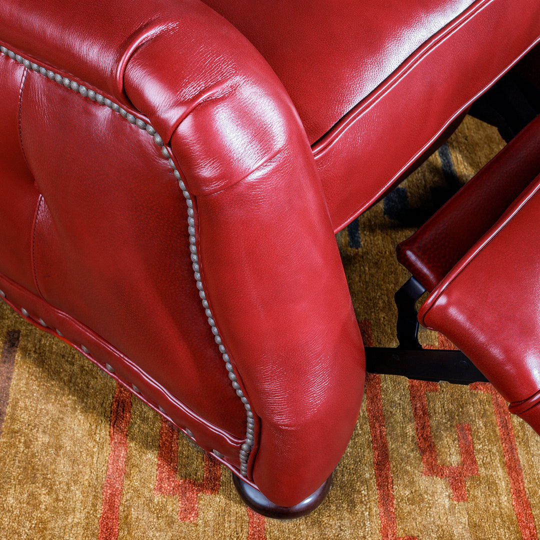 red leather western recliner