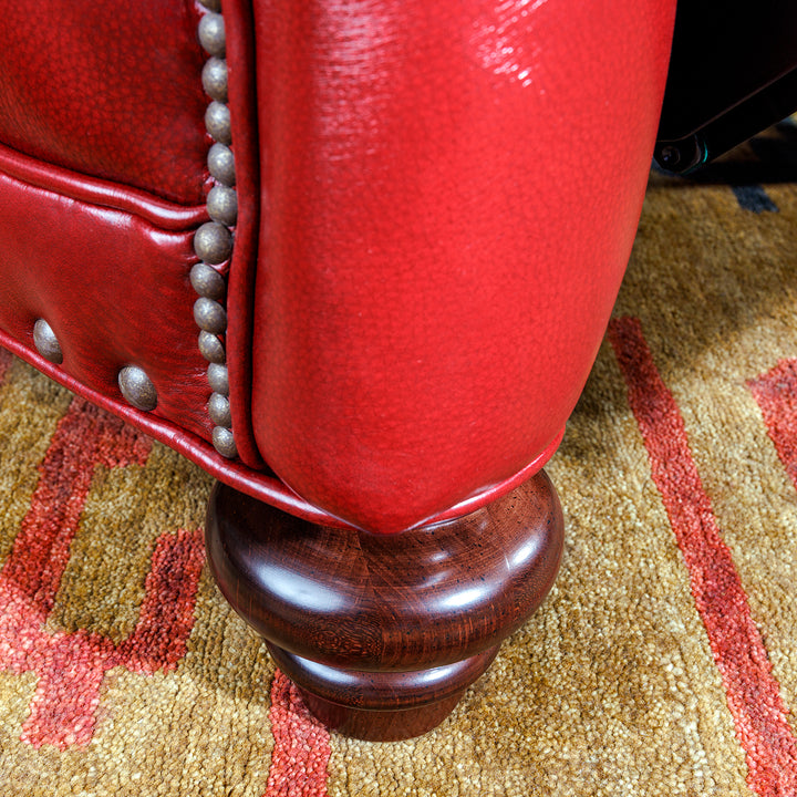 red leather western recliner