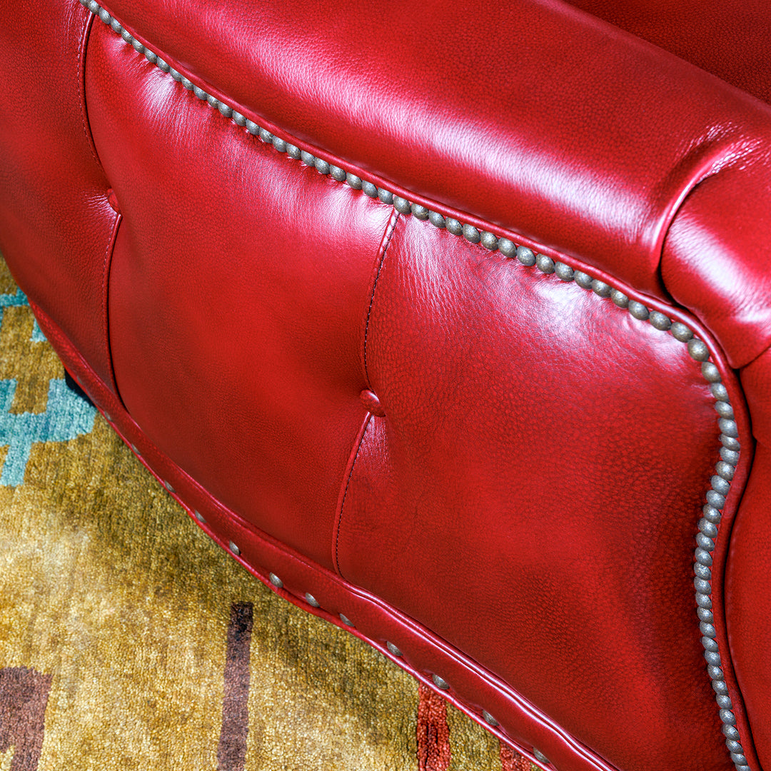 red leather western recliner