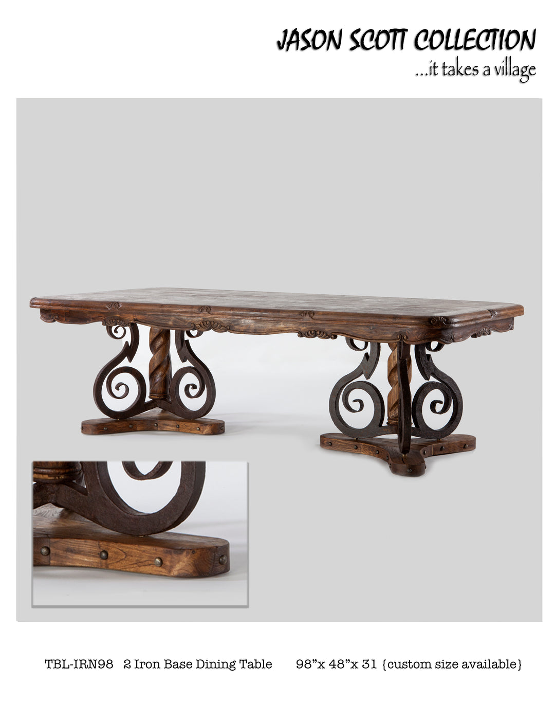 2 Iron Base Dining Table