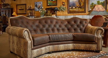 Texas Leather Croc Sofa