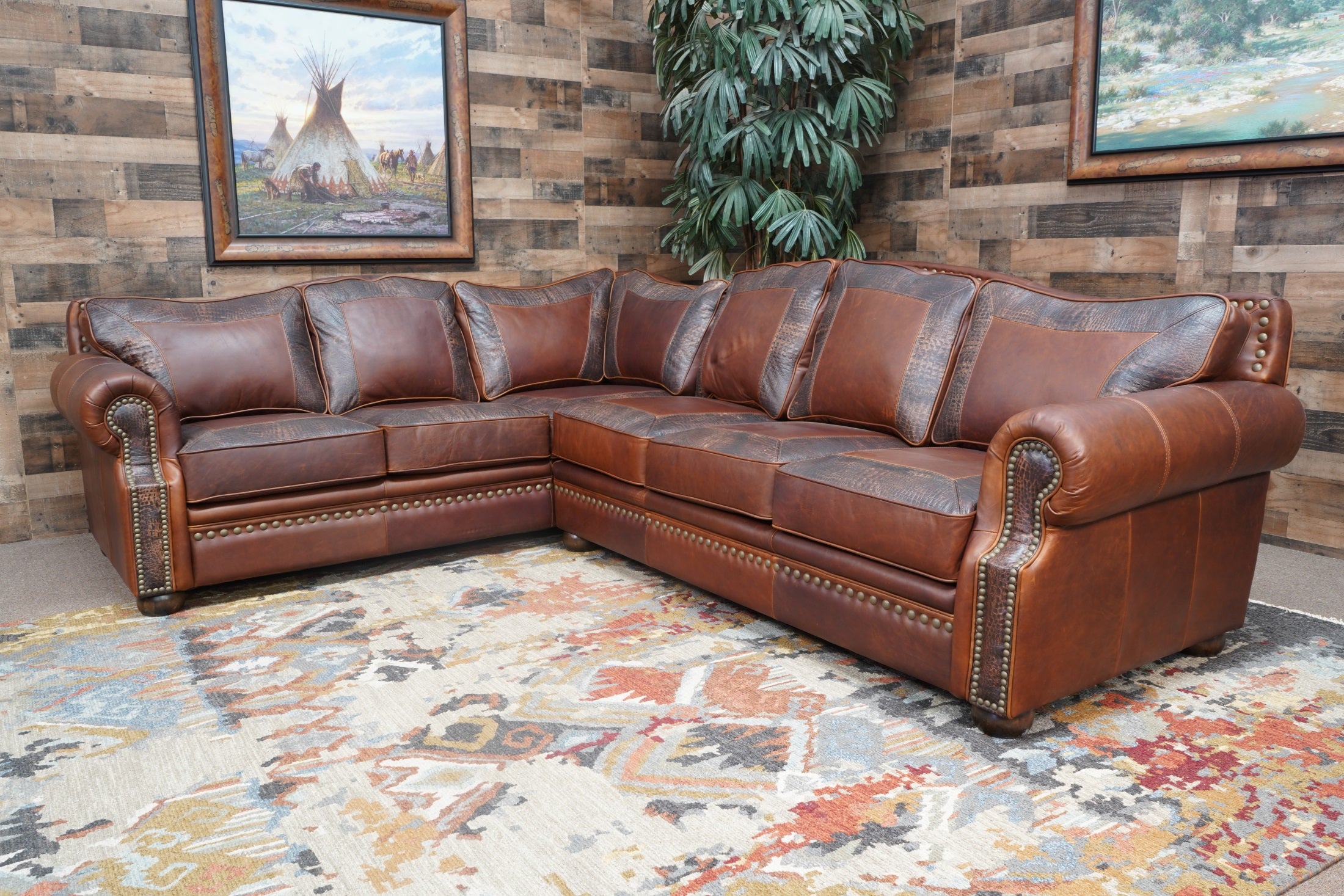 Unique leather deals sectionals