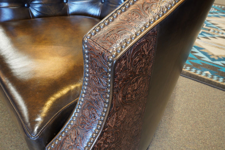 Saltillo Leather Swivel Chair