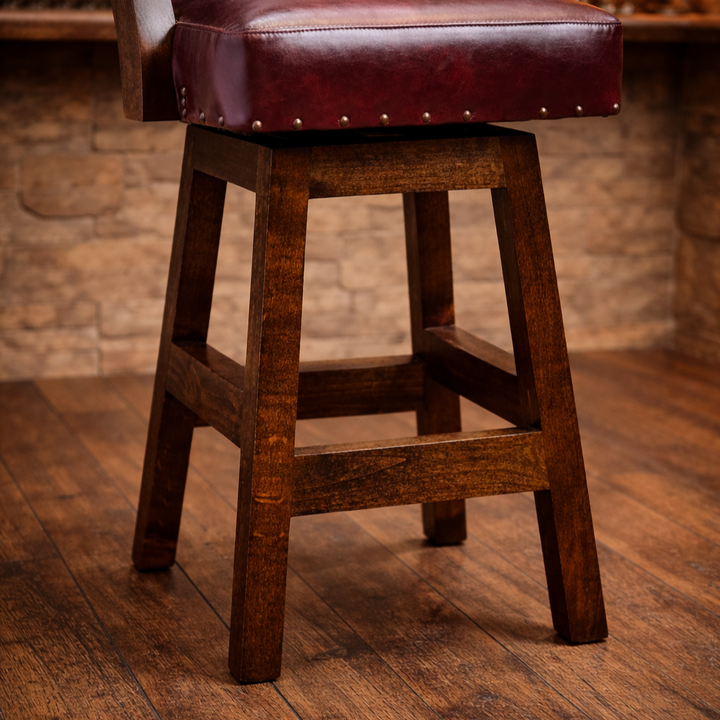 Bonfire Wine Western Leather Bar Stool
