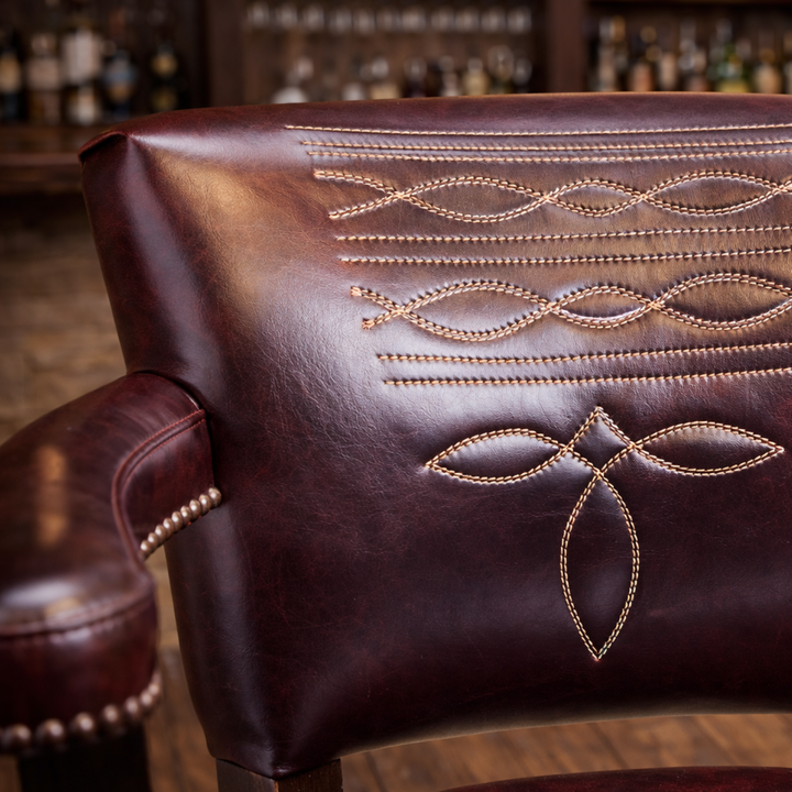 Bonfire Wine Western Leather Bar Stool