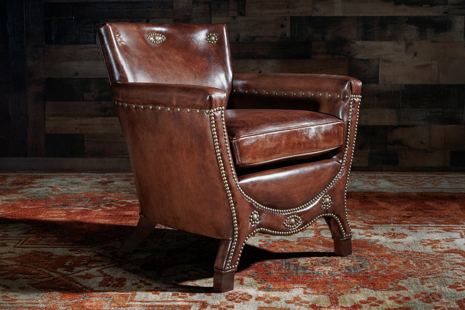 rustic leather accent chairs