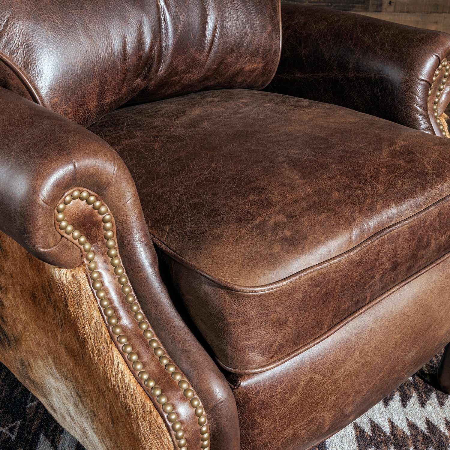 Alejandra Croc and Cowhide Recliner | Western Leather Recliner
