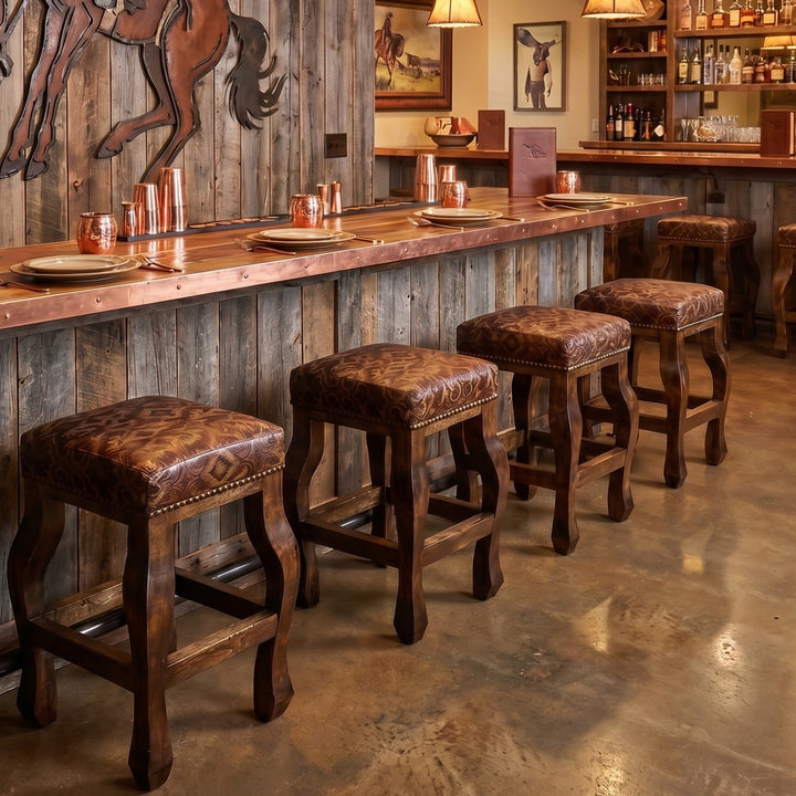 Andres Laredo Leather Bar Stool