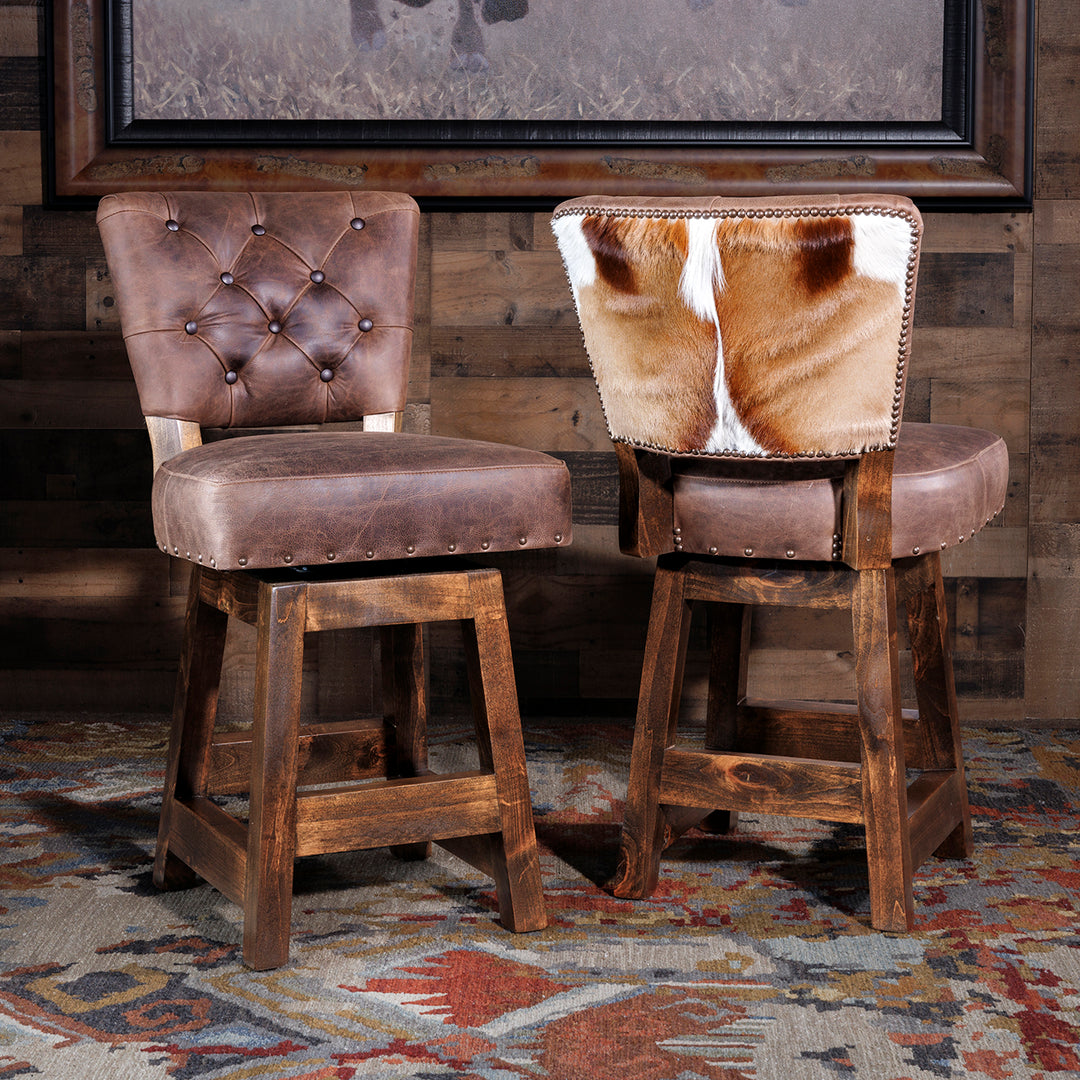 springbok leather bar stool