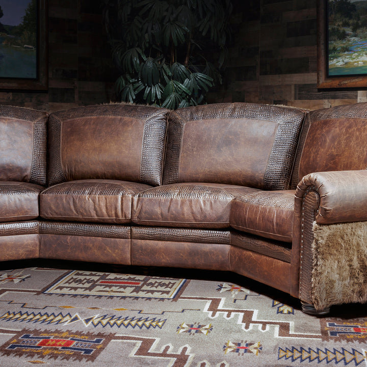 Malone Buffalo Hide Curved Leather Sofa