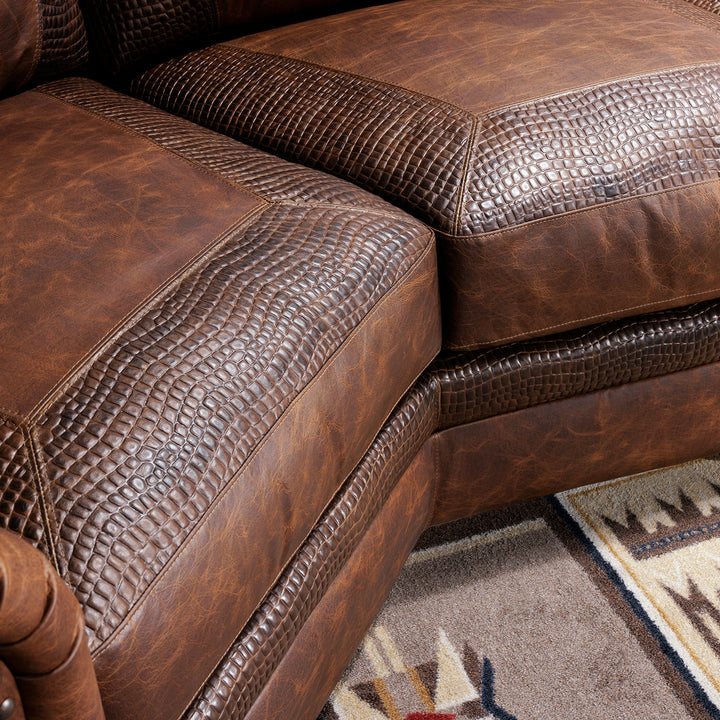 Denver Buffalo Hide Curved Leather Sofa