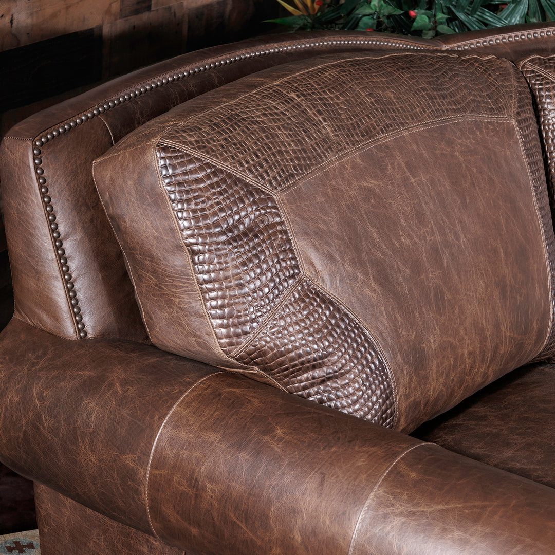 Denver Bison Leather Curved Sofa