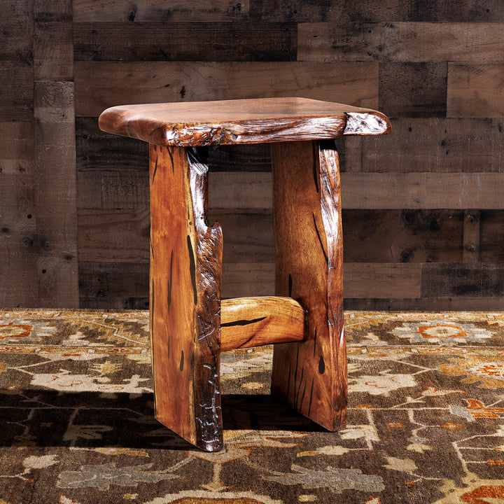 Martini Live Edge Mesquite Side Table - Black Onyx