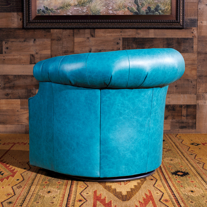 Kingman Turquoise Leather Thinking Chair