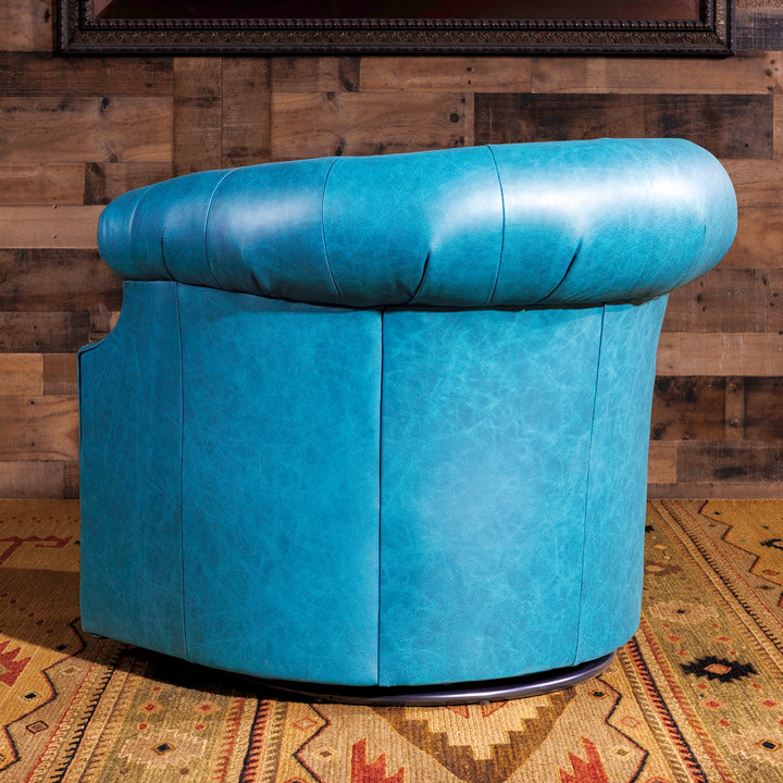 Kingman Turquoise Leather Thinking Chair