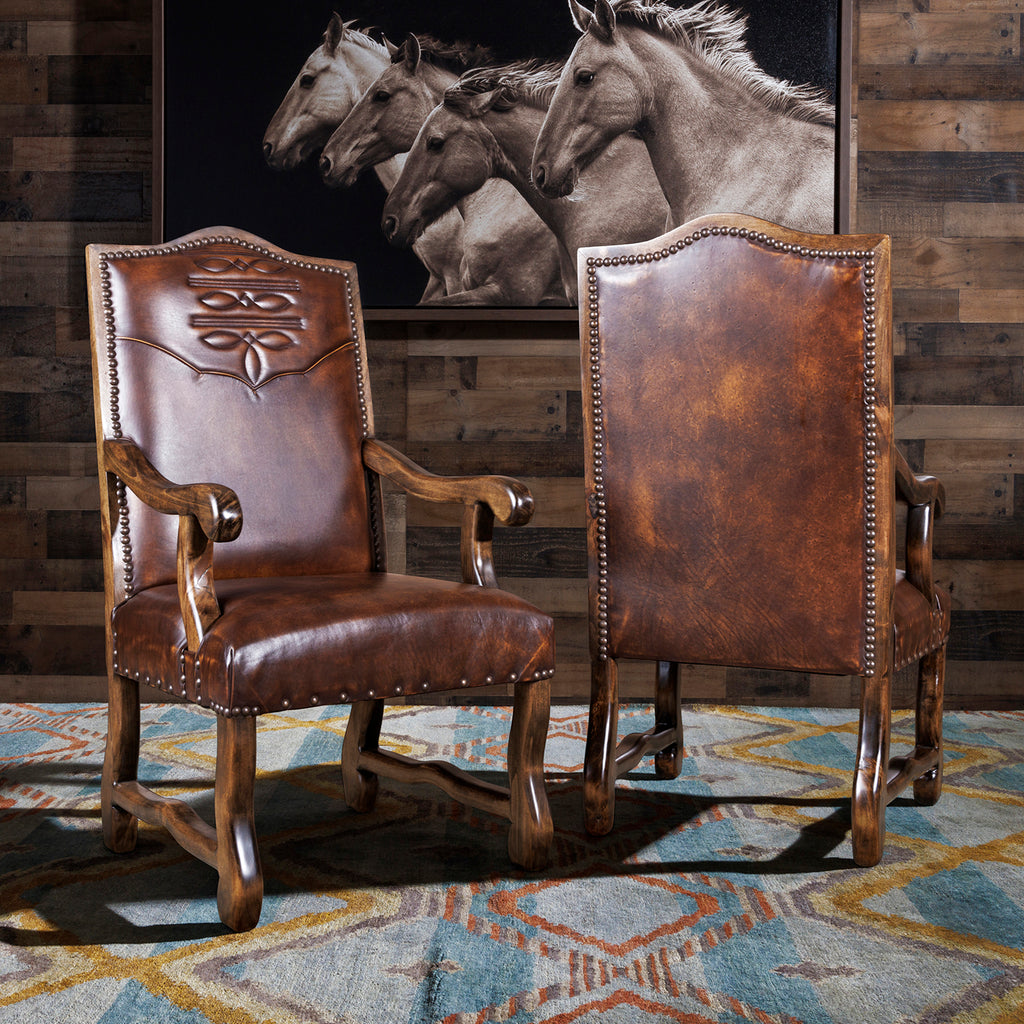 Stetson Western Leather Arm Chair – Hat Creek Interiors