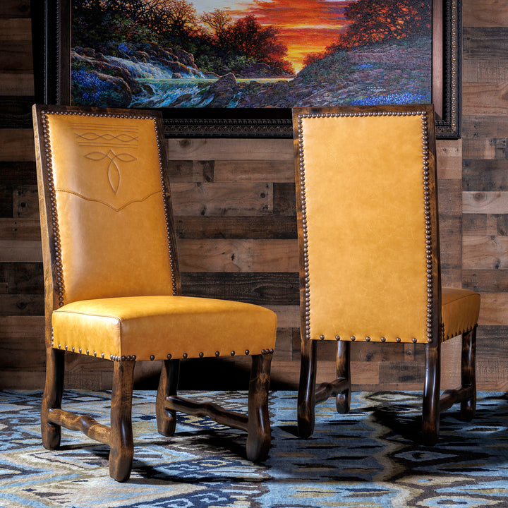 Malone Western Stitch Leather Dining Chair