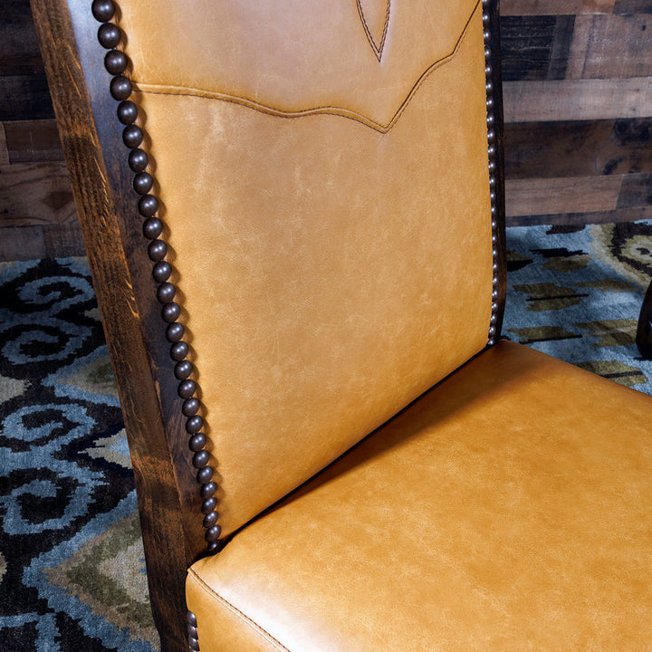 Malone Western Stitch Leather Dining Chair