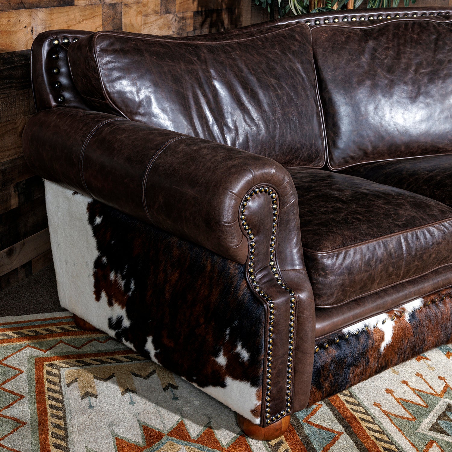 Cowhide leather deals couch