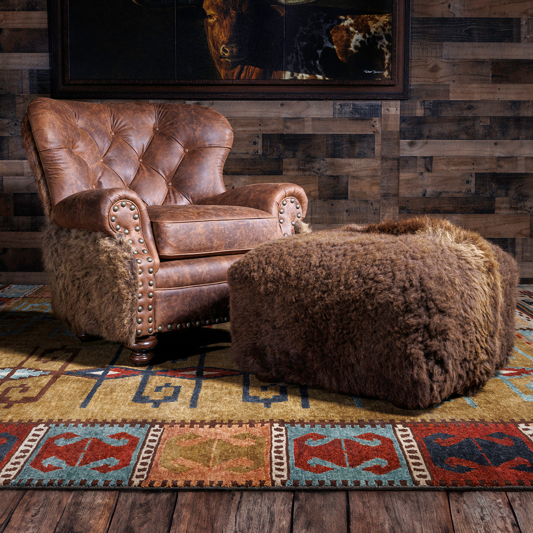 buffalo hide accent chair