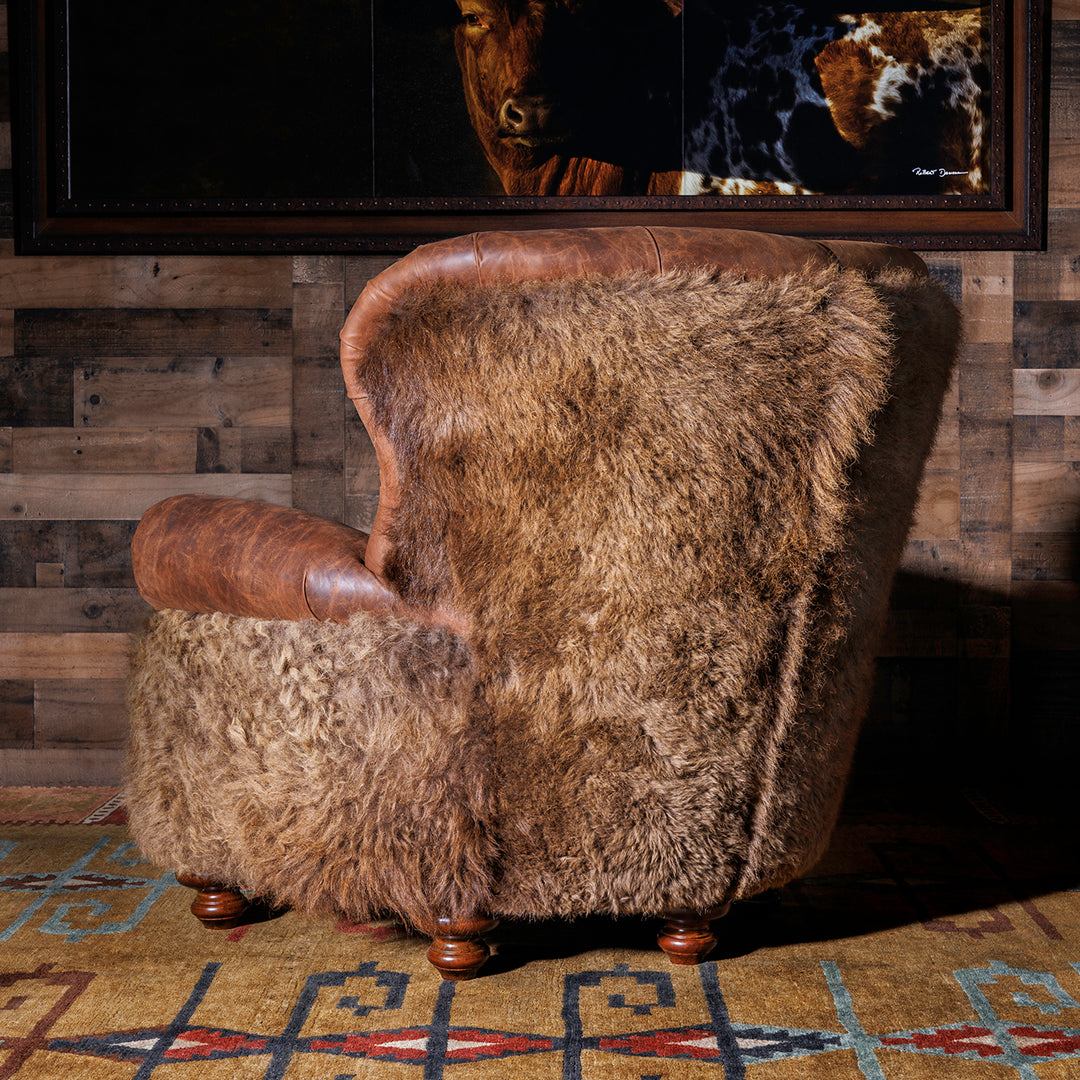 buffalo hide accent chair