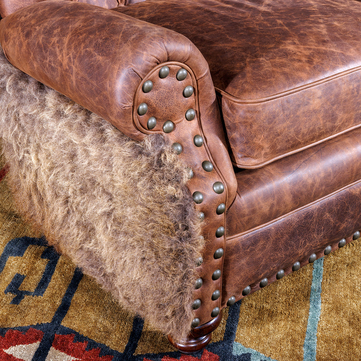 buffalo hide accent chair