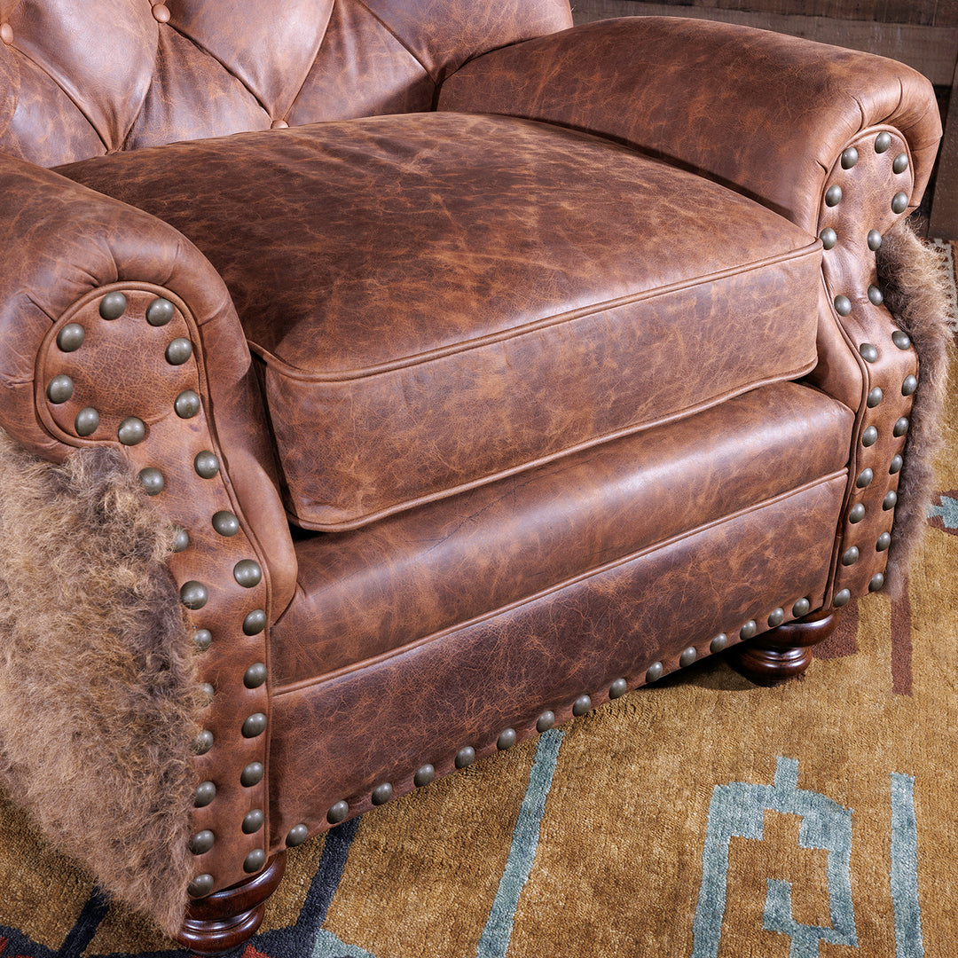 buffalo hide accent chair