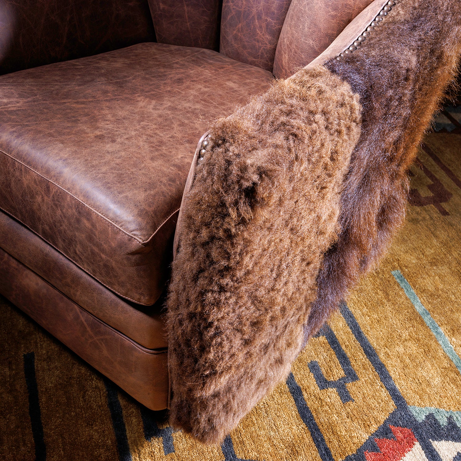 Bison Western Swivel-Glider Chair – Hat Creek Interiors
