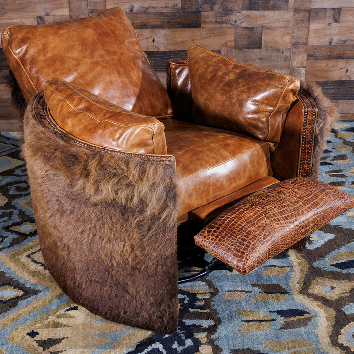 Western Sycamore Buffalo Leather Snug Recliner