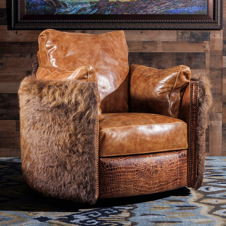 Western Sycamore Buffalo Leather Snug Recliner