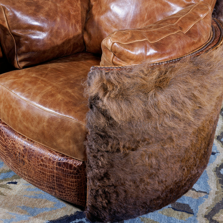 Western Sycamore Buffalo Leather Snug Recliner