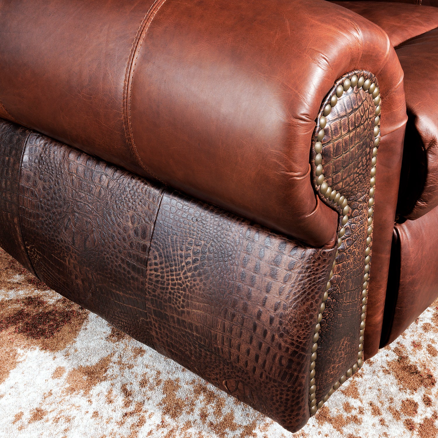 Burlington Western Leather Recliner with Croc – Hat Creek Interiors
