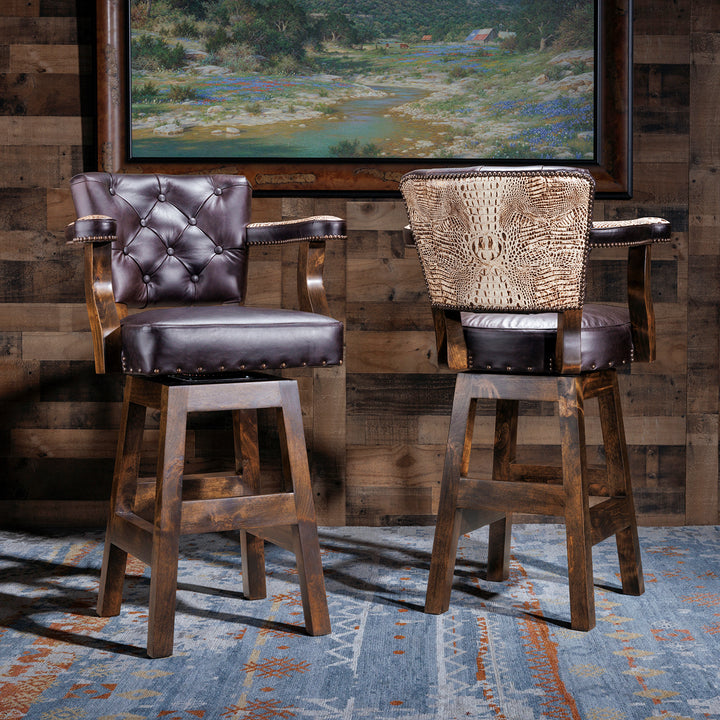 Donati Western Leather Bar Stools